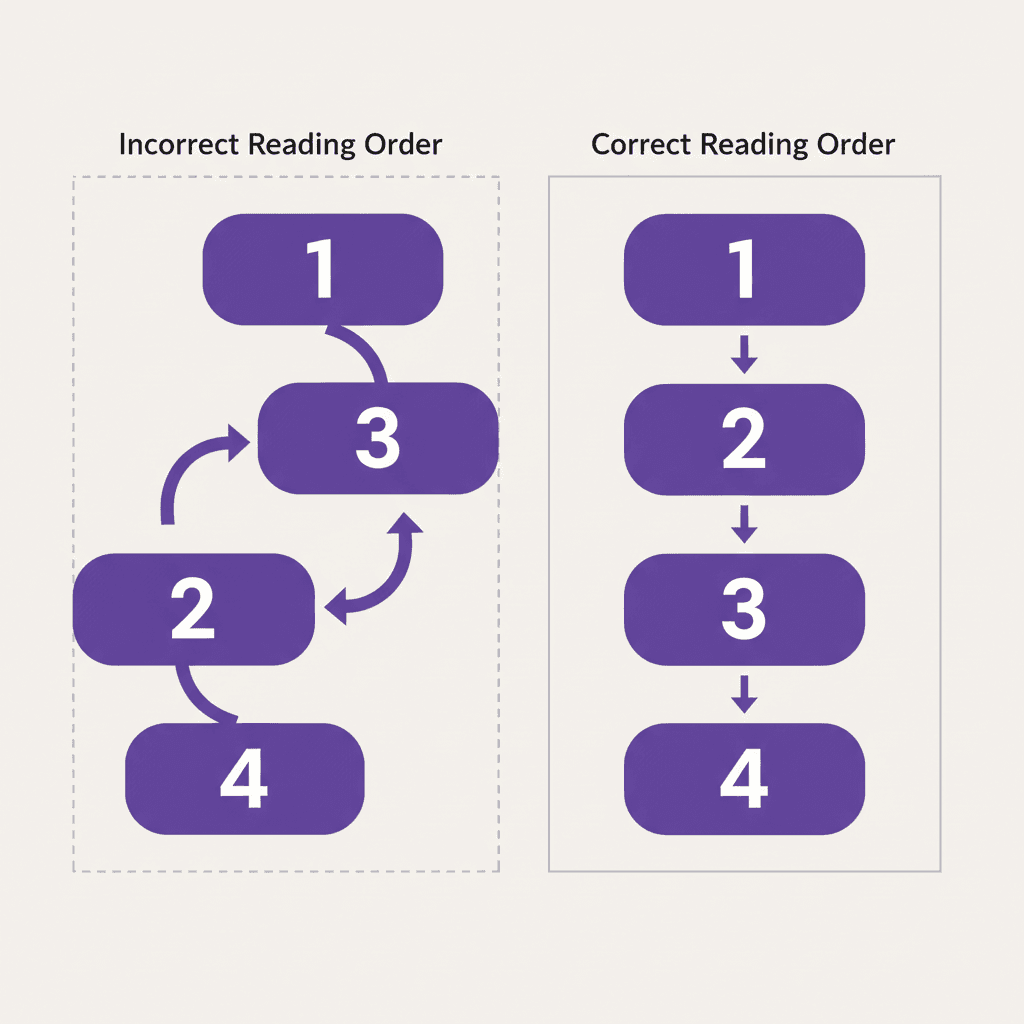 Incorrect reading order